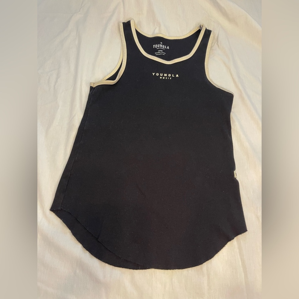 YoungLA Women's Black and Cream Tank Top